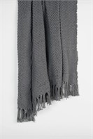 50"x60" Solid Throw Blanket Charcoal - Rizzy Home