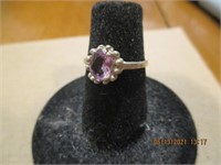 Marked 925 Ring w/Purple Stone-1.4g