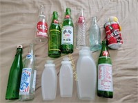 Soda bottles - double cola, Coca cola, 7 up,