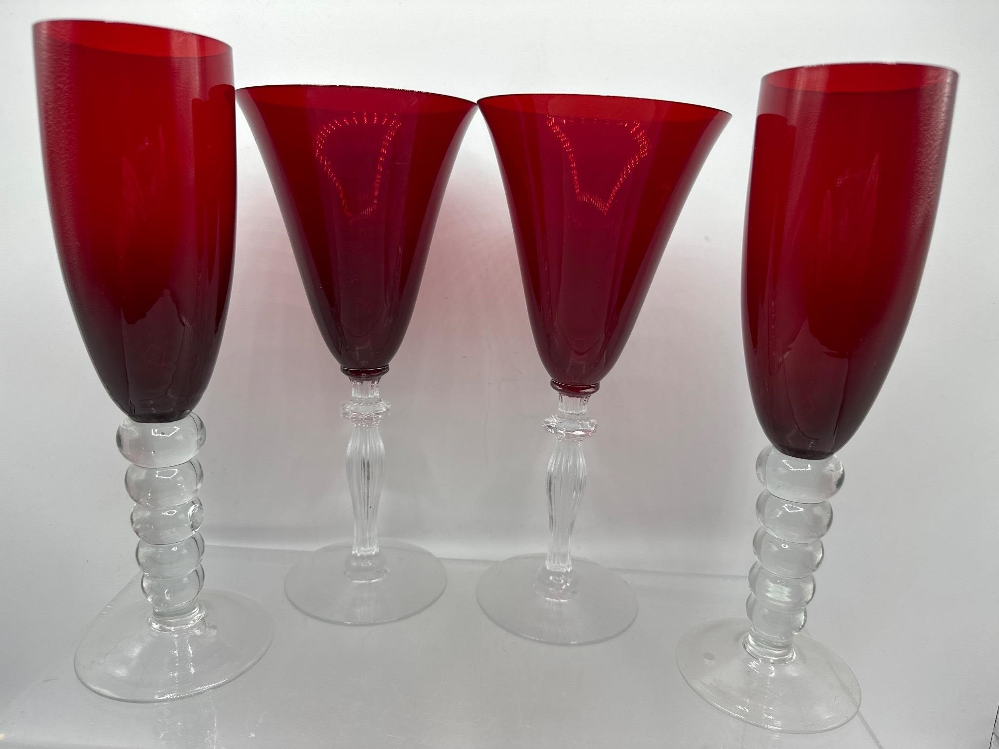 Ruby Red Glass Stemware