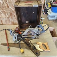 Wooden Crate w power tools