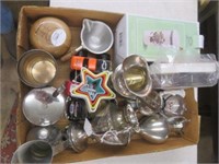 LOT OF SILVERPLATE, MISC. TOYS