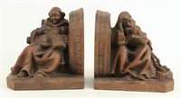 Pair of Georg Lang Carved Monk Bookends