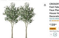 CROSOFMI Artificial Olive Tree Plant 6 Feet