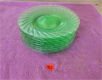 10 6inch Green Saucers