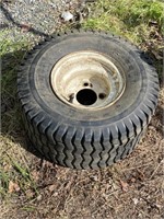Lawnmower tire and wheel it is holding air