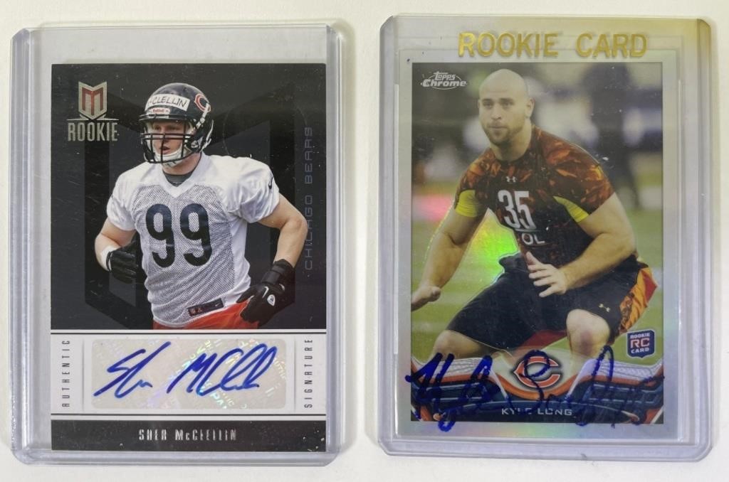 Sher McClellin & Kyle Long Rookie Cards Signed