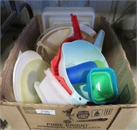 box of plastic ware