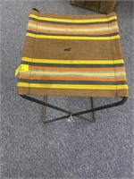Metal Folding Camp Stool w. Cloth Seat
