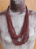 RED SEED BEAD NECKLACE ROCK STONE LAPIDARY SPECIME