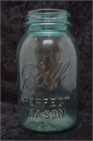Vintage #3 Blue Glass Ball Canning Jar - No Lid
