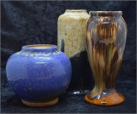 3 pcs. Vintage Art Pottery Vases - 2 Signed