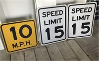 Three Speed Limit Signs