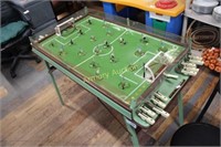 RARE ANTIQUE ITALIAN WOOD & TIN MECHANICAL SOCCER