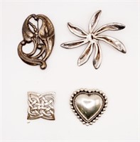 Vintage Sterling Brooch Pins