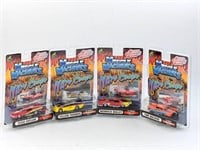 (4) MUSCLE MACHINES DIECAST CARS