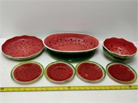partial watermelon dinner set