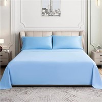 LBRO2M 4PC BAMBOO BED SHEET SET - QUEEN LAKE BLUE