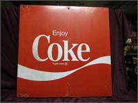 36" x 36" metal Coca cola Enjoy Coke sign.