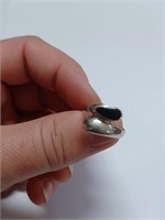 Black Onyx Marked 925 Ring- 2.6g