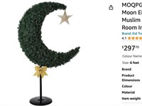 MOQPG 6ft 120 LED Lighted Crescent Moon Eid