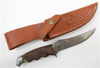 SCHRADE-WALDEN Hunting Knife in Leather Sheath