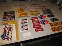 Large Lot of Racing Stickers, Decals and more