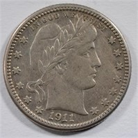 1911-S BARBER QUARTER - ORIGINAL AU