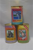 CANNED BEAVER, BLACK BEAR, AND DOLPHIN ADV. PIECE