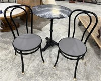 Vintage Pedestal Table with Ice Cream Chairs