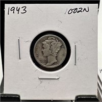 1943 MERCURY SILVER DIME