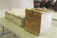 (2) Wooden Ammo Boxes, Approx 27"x12"x8" & 12"x14"