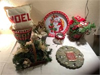 Christmas floral sets, plater, Noel pillow