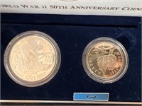 1993 WWII 50TH ANNIV. 50 CENT $ SILVER PROOF SET