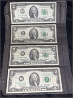 (8) 1876 & 2003 UNCIRCULATED $2 NOTES
