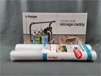 Under Sink Storage Caddy and Shelf Liners