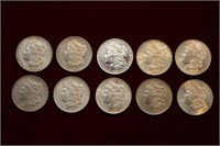 10 Morgan Silver Dollar Lot; 1879 - 1888 BU