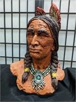 Native American Chalkware / Plaster Bust