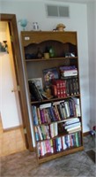 BOOK CASE AND BOOKS, LOCATED UPSTAIRS