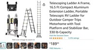 Telescoping Ladder A Frame, 16.5 Ft