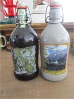 Two Decorative German Bottles