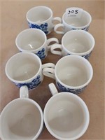 Churchill England Blue and White Cups - 8 & More