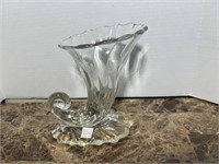 CRYSTAL CORNUCOPIA VASE