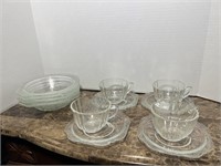 17PC MISC DEPRESSION GLASS