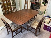 Dbl Pedestal Dining Table w/ 6 Chairs