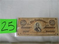 Confederate Money - $50 Bill - Unverified