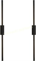 Set of 2 Black Tube Wall Sconce  24 Inch  10W