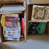 (2) Boxes With Sewing Patterns And Craft Books