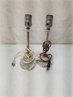 Pair Glass Bedroom Lamps