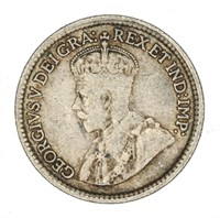 1920 Canada 5 Cent Coin F- 80% Silver